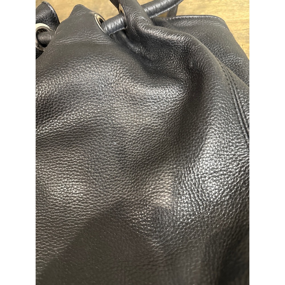 Michael Michael Kors Black Pebbled Leather Shoulder Bag Hobo Tote Purse - Picture 11 of 13
